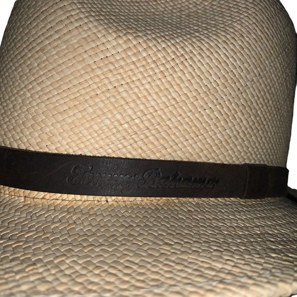 TOMMY BAHAMA‎ Shademaker Hand Woven Straw with Leather Band Fedora - Picture 3 of 8
